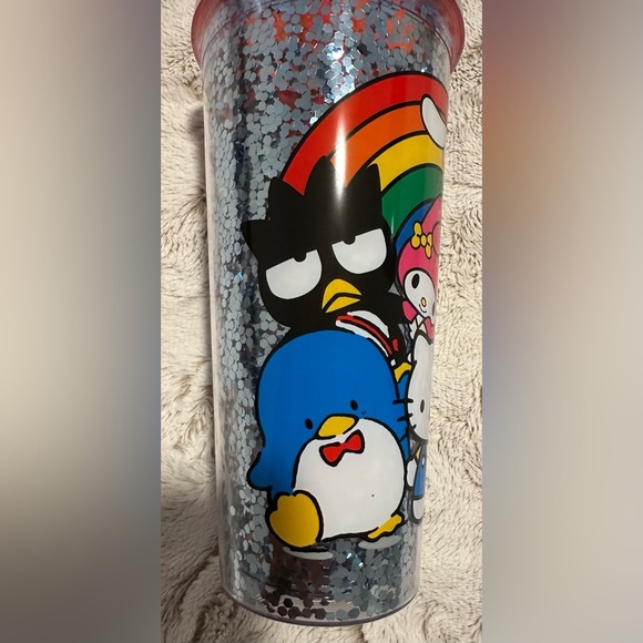 Hello Kitty x Friends Sanrio Rainbow Glitter Tumbler with Red Lid - Picture 5 of 10